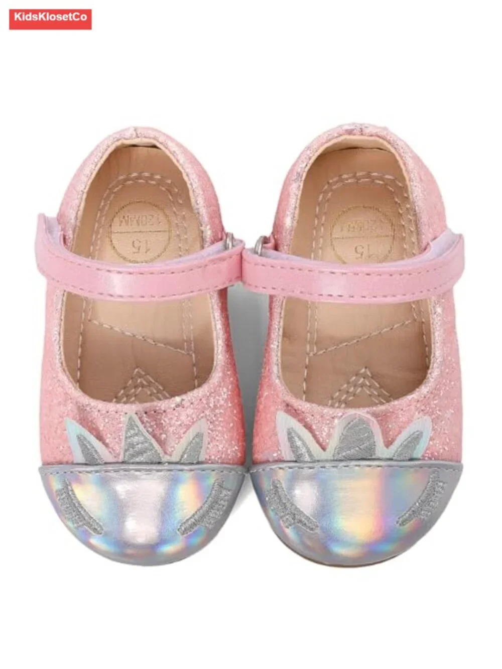 Baby Girls Sequin Mary Jane Flats Non-Slip Princess Dress Shoes